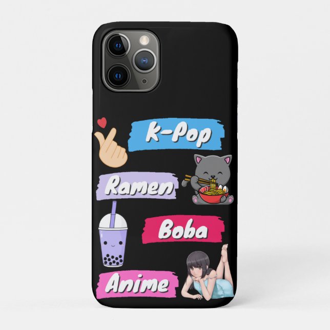 K-Pop, Ramen, Boba und Anime Pop Culture Fan Case-Mate iPhone Hülle (Rückseite)