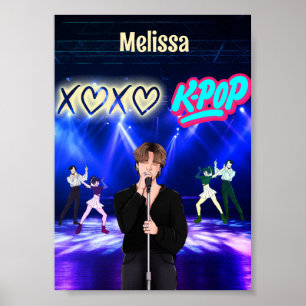 K-Pop Singer auf Bühne XoXo Liebe K-Pop Music Cust Poster