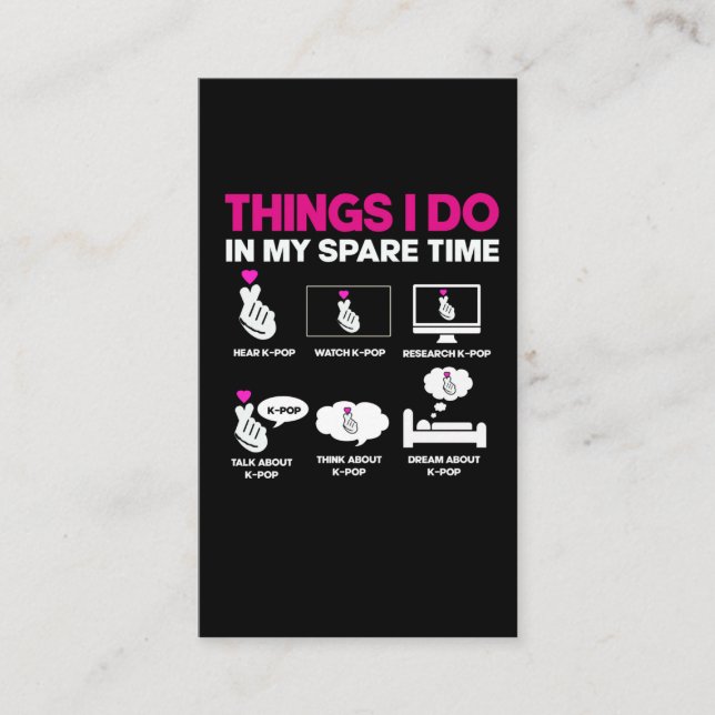 K-Pop süchtig macht Girl Korean Music Lover Kawaii Visitenkarte (Vorderseite)