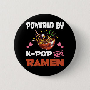 K-Pop und Ramen süchtig Kawaii Noodles Kpop Button