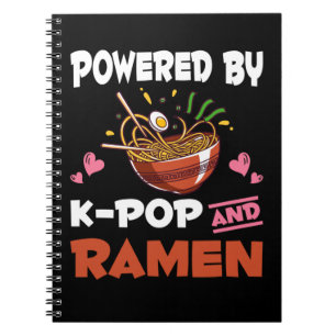 K-Pop und Ramen süchtig Kawaii Noodles Kpop Notizblock