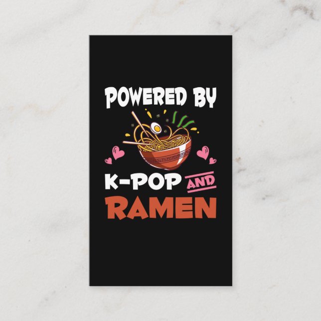 K-Pop und Ramen süchtig Kawaii Noodles Kpop Visitenkarte (Vorderseite)