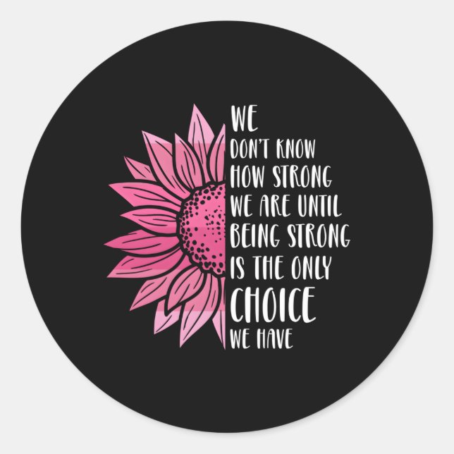 K Starker Krieger Brustkrebs Bewusstsein Runder Aufkleber (Vorderseite)