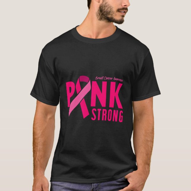 K Starkes Brustkrebs-Bewusstsein T-Shirt (Vorderseite)