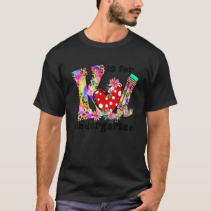 K steht für Kindergärtnerin Leopard Tie Dye T-Shirt