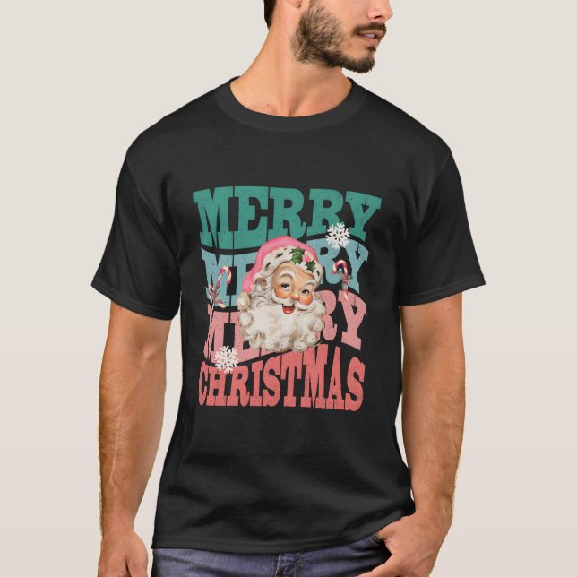K Weihnachtsmann Froh T-Shirt (Vorderseite)