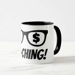 Ka-ching Dollarzeichen in den Augen Kaffeetasse