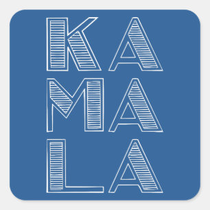 KA MA LA Stacks Text Harris für Präsident 2024 Quadratischer Aufkleber