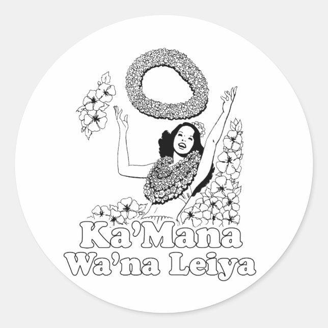 KA' MANA WA'NA LEIYA RUNDER AUFKLEBER (Vorderseite)