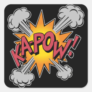 KA-POW! Comic-Book-Grafik Quadratischer Aufkleber
