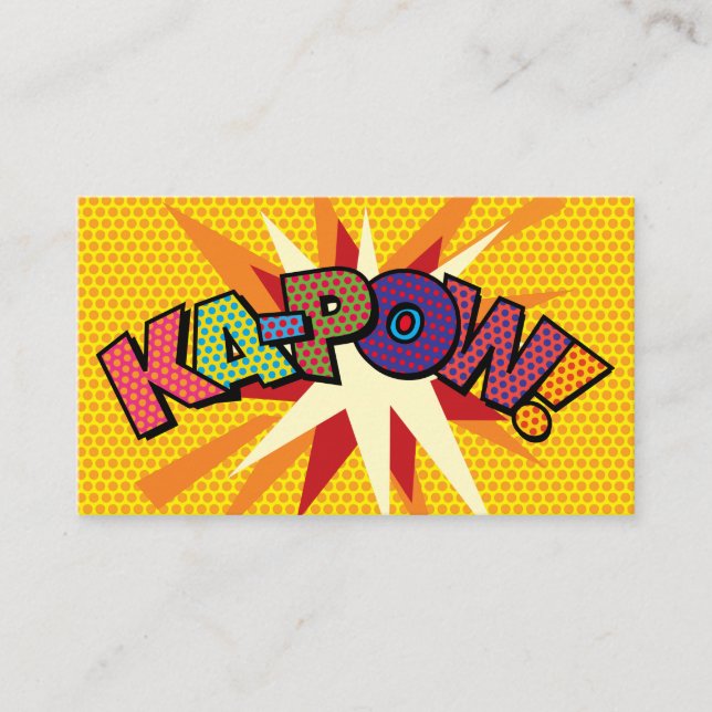 KA-POW Fun Retro Comic Book Visitenkarte (Vorderseite)