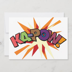 KA-POW Fun Retro Comic Pop Kunst, Dichtung und Mus Einladung