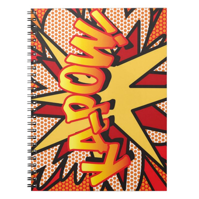 KA-POW Fun Retro Comic Pop Kunst, Dichtung und Mus Notizblock (Vorderseite)