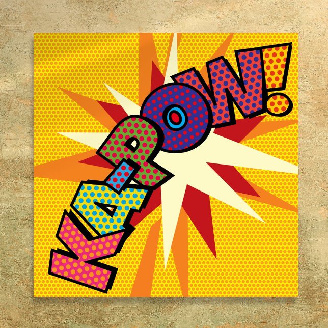 KA-POW Fun Retro Comic Pop Kunst, Dichtung und Mus Poster (KA-POW Fun Retro Comic Book Pop Art Poster)