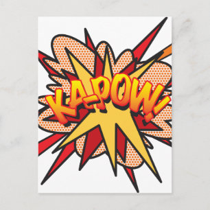 KA-POW Fun Retro Comic Pop Kunst, Dichtung und Mus Postkarte