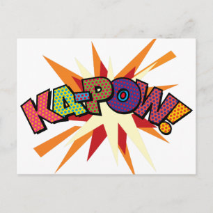 KA-POW Fun Retro Comic Pop Kunst, Dichtung und Mus Postkarte