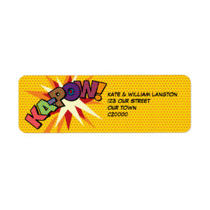 KA-POW Lustige Retro-Comic-Book-Pop-Art-Adresse
