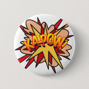 KA-POW Lustige Retro-Comic-Book-Pop-Art Button