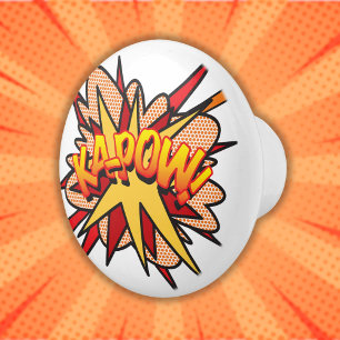 KA-POW Lustige Retro-Comic-Book-Pop-Art Keramikknauf