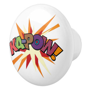 KA-POW Lustige Retro-Comic-Book-Pop-Art Keramikknauf