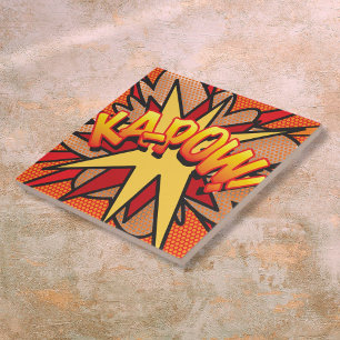 KA-POW Lustige Retro-Comic- Pop-Art Fliese
