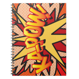 KA-POW Lustiges Retro-Comic-Book-Pop-Art Notizblock