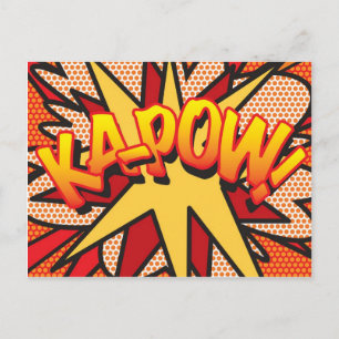 KA-POW Lustiges Retro-Comic-Book-Pop-Art Postkarte