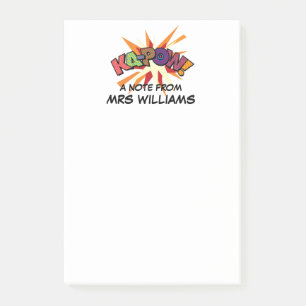 KA-POW Personalisierter Spaß - Farbiges Comic Post-it Klebezettel