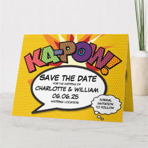 KA-POW Save the Date Spaß Retro Comic Pop Kunst Karte