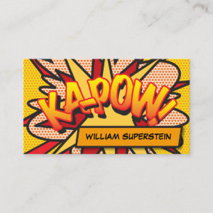 KA-POW Spaß Retro-Comicbook Visitenkarte