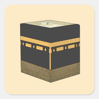Kaaba - ا ل ك ع ة - die Kaabah Hand Drawn Quadratischer Aufkleber
