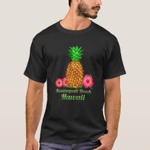 Kaanapali Beach Hawaii Ananas Blumenmuster T-Shirt