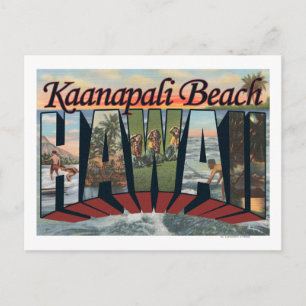 Kaanapali Beach, Hawaii - Große Briefmarkenszenen Postkarte