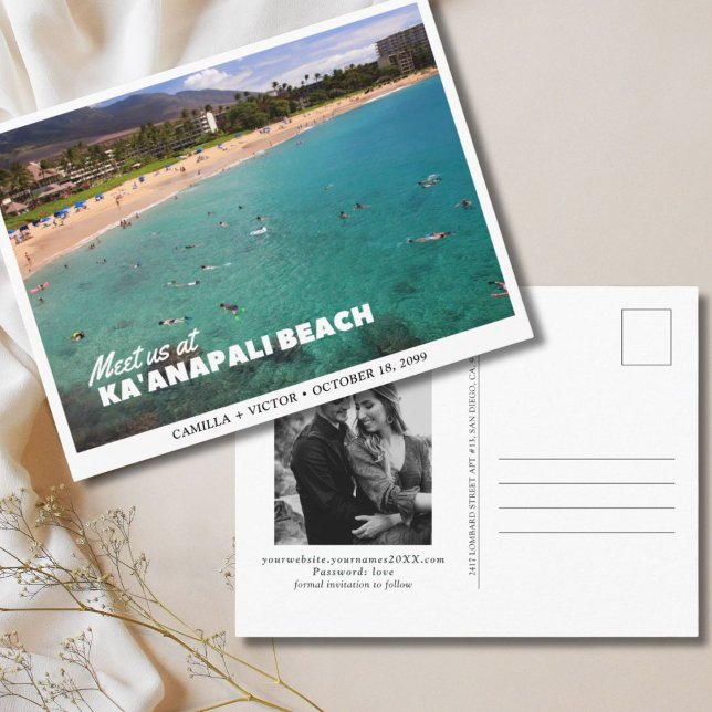 Ka'anapali Beach Wedding Save the Date Postcard Postkarte (Ka'anapali Beach wedding
)