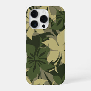 Kaanapali Camo Hawaiian Hibiscus Olive iPhone 16 Pro Hülle