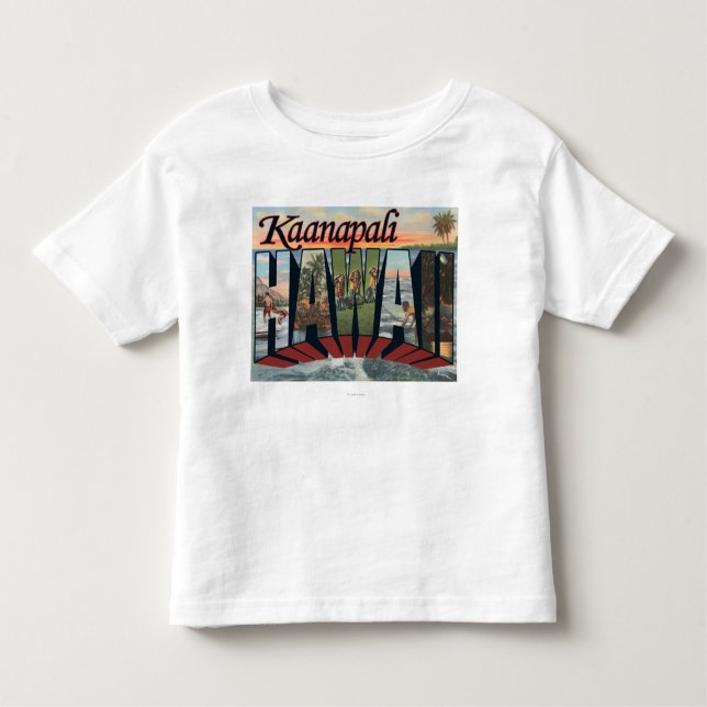 Kaanapali, Hawaii - große Buchstabe-Szenen Kleinkind T-shirt (Vorderseite)