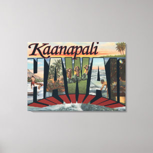Kaanapali, Hawaii - große Buchstabe-Szenen Leinwanddruck