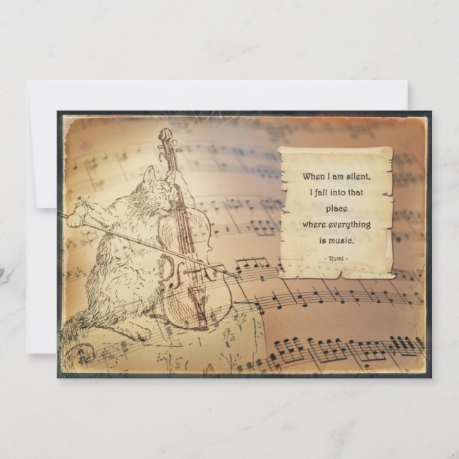 Kaart enkel met Rumi - Everything is music (Vorderseite)