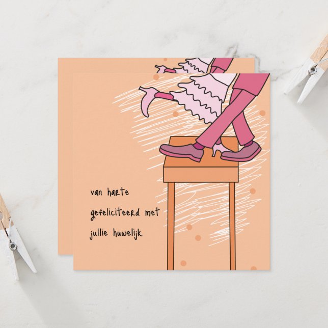 kaart huwelijk felicitatie uitnodiging karte (Vorderseite/Rückseite Beispiel)