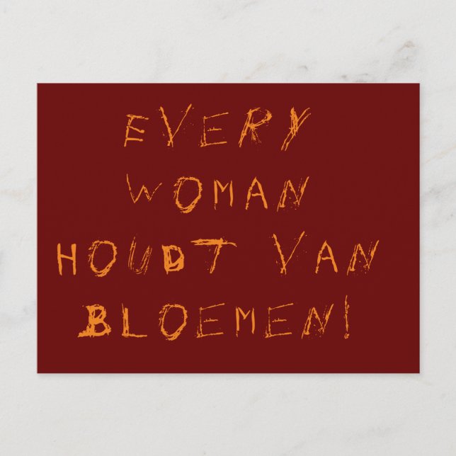 Kaart traf taalgrapje die bos bloemen aankondigt postkarte (Vorderseite)