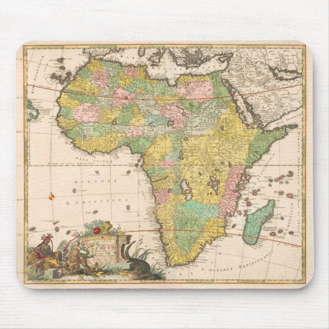 Kaart van Afrika (ca. 1690) von Carel Allard. Mousepad (Vorne)