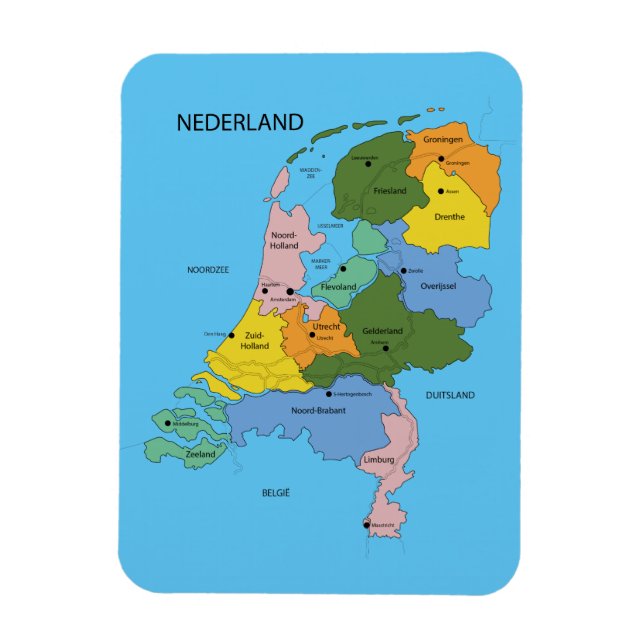 Kaart van Nederland magneet Magnet (Vertikal)