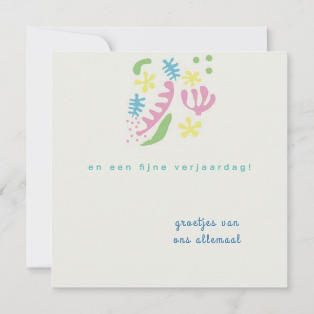 kaart verjaardag abstracte bloemen karte (Rückseite)
