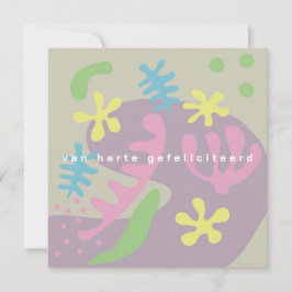 kaart verjaardag abstracte bloemen karte