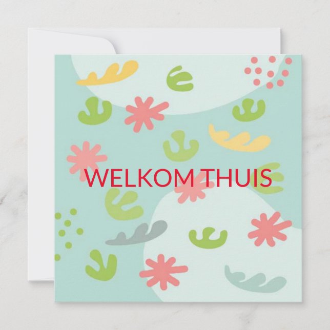 kaart welkom thuis abstracte bloem karte (Vorderseite)