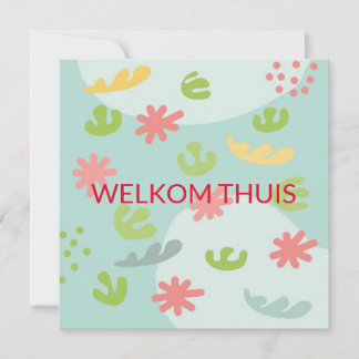 kaart welkom thuis abstracte bloem karte