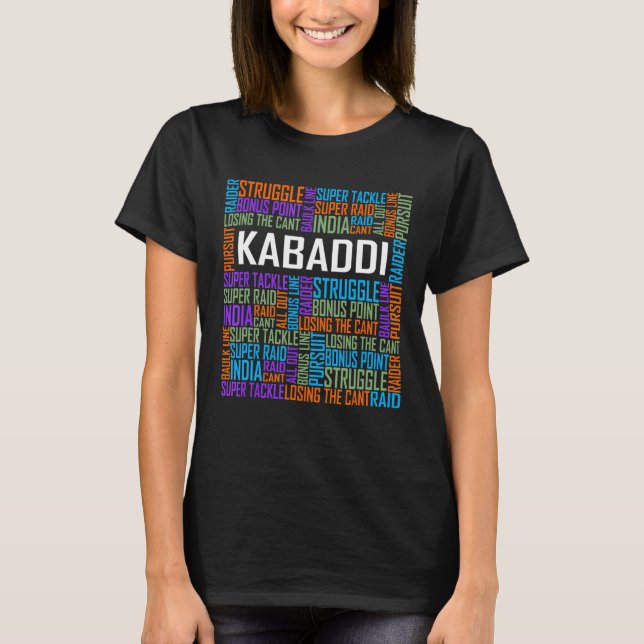 Kabaddi Worte für Kabaddi Lover Player Indian Spor T-Shirt (Vorderseite)