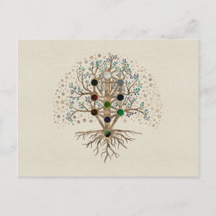 Kabbalah Der Baum des Lebens auf der Leinwand Postkarte