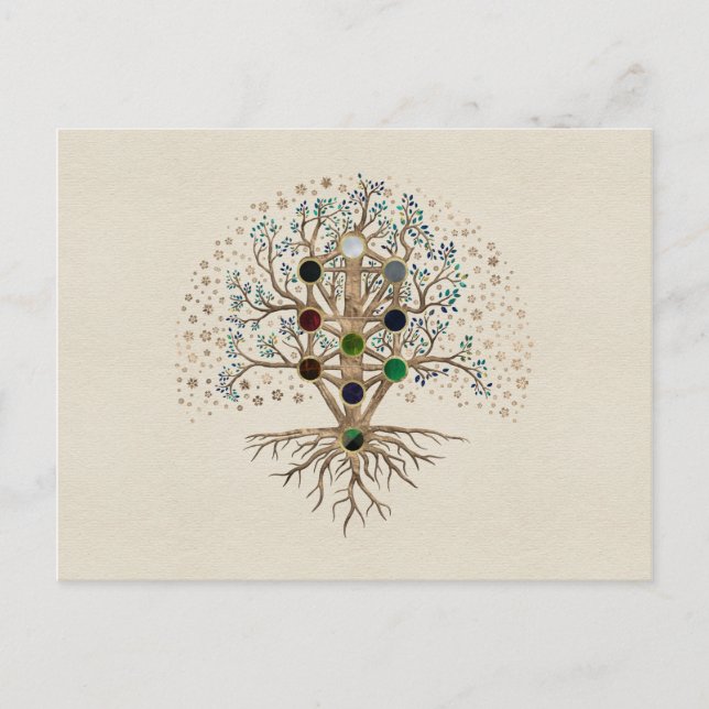 Kabbalah Der Baum des Lebens auf der Leinwand Postkarte (Vorderseite)