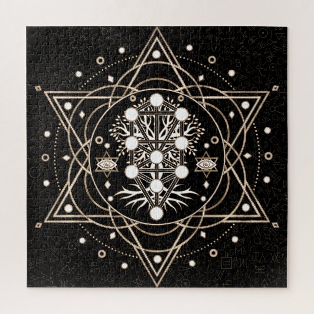 Kabbalah Der Baum des Lebens Heilige Geometrie-Orn Puzzle (Vertikal)